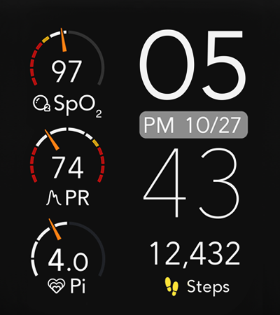 Masimo W1 User Interface for Watch Face